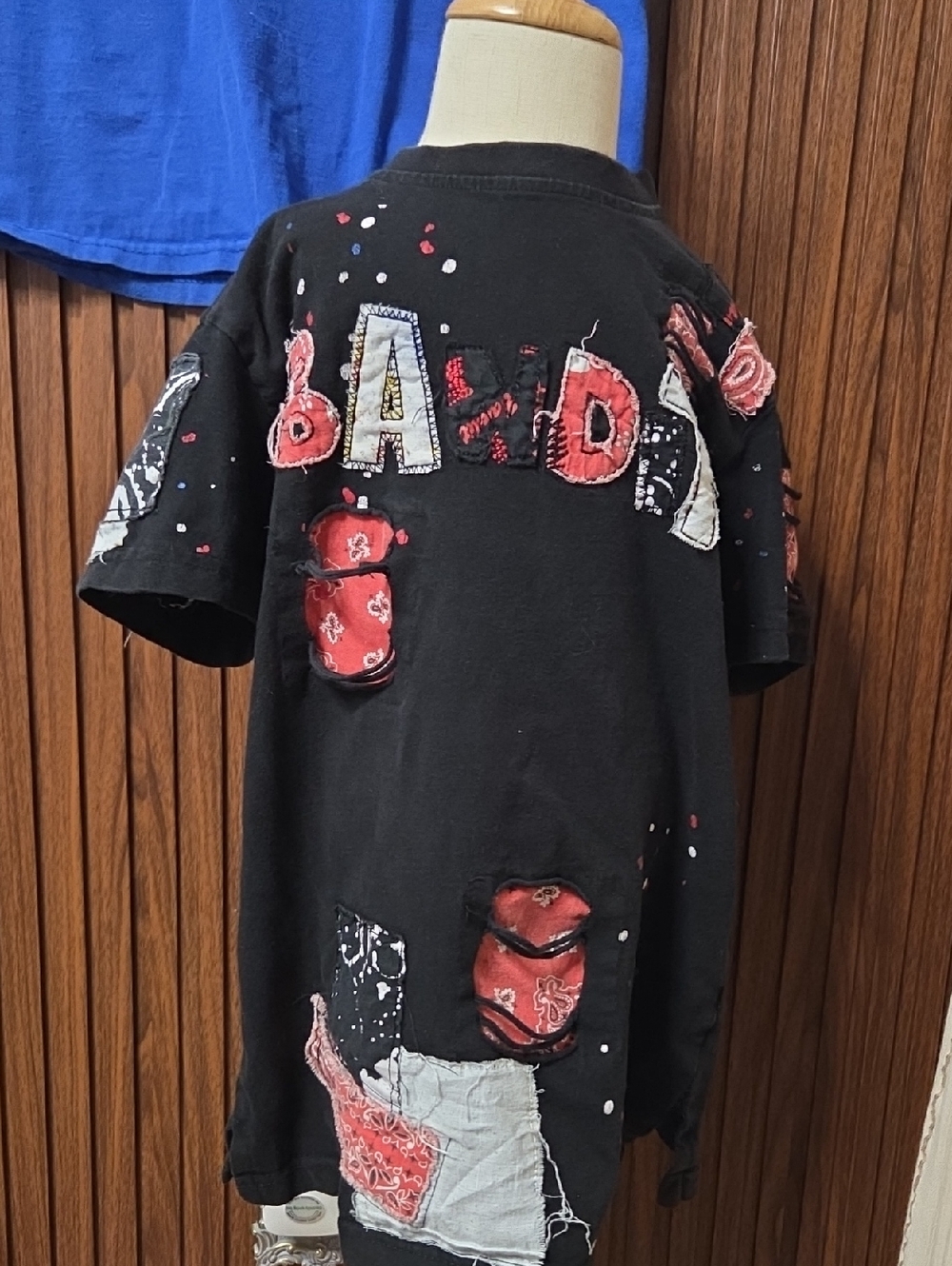 Kids Black Bandana Patch Short-Sleeve Tee